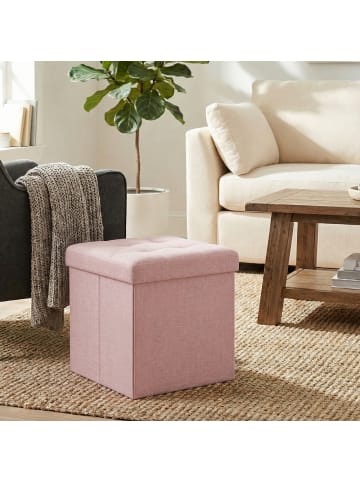 SONGMICS Sitzhocker Minota in Pastellrosa - (B)30 x (H)30 x (T)30 cm