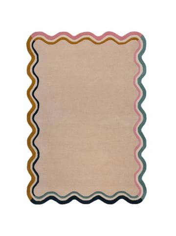 KADIMA DESIGN Rutschfester Designer-Wollteppich mit abstraktem Muster