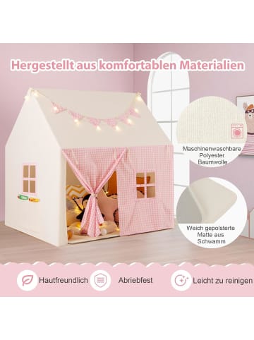 COSTWAY Kinderspielzelt 3-8 Jahren in Rosa
