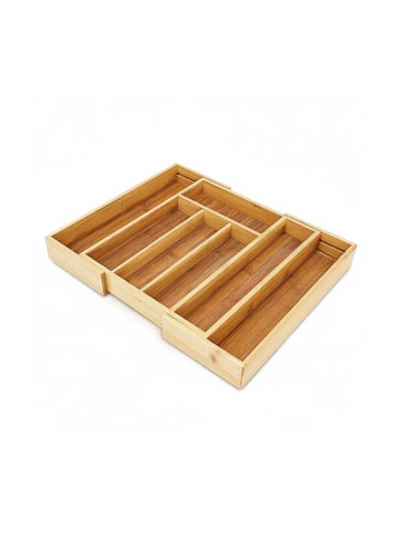 relaxdays Besteckkasten in Natur - (B)43 x (H)5 x (T)34 cm