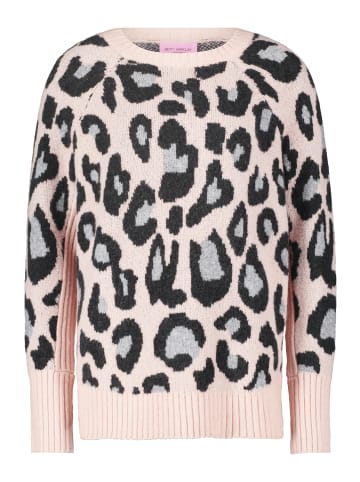Betty Barclay Strickpullover mit Leoprint in Patch Rosé/Grey