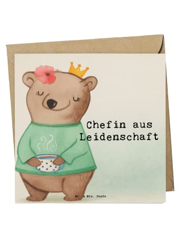 Mr. & Mrs. Panda Deluxe Karte Chefin Leidenschaft Design mit Spruch in Weiß