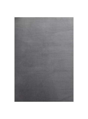 KADIMA DESIGN Teppich Kurzflor Uni-Farbe Microfaser Antirutsch Wohnzimmer waschbar in Grau