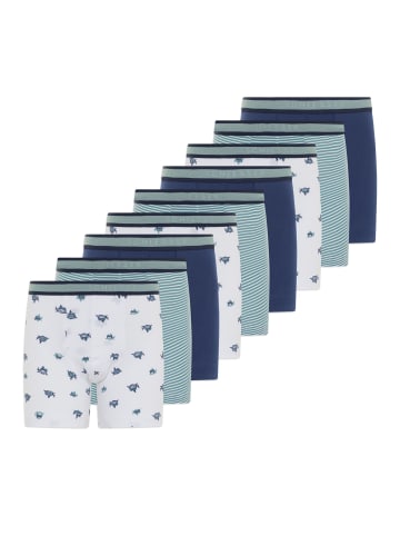 Schiesser Retro Short / Pant 95/5 Cotton in Weiß / Blau / Grün