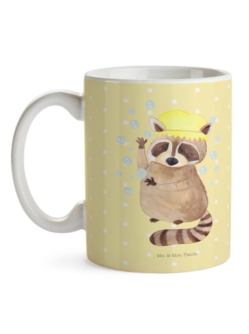 Mr. & Mrs. Panda Kaffeetasse Waschbär ohne Spruch in Gelb Pastell