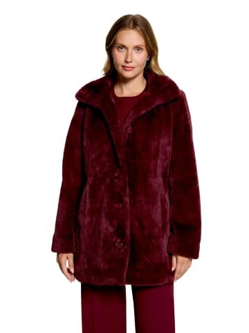 BETTY & CO Outdoorjacke mit Kunstfellkragen in Fall Burgundy