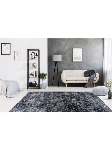 Kayoom Kurzflor Teppich Sally 525 in grau - elfenbein - schwarz - rechteckig