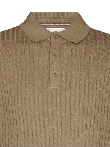 Petrol Industries Langarm-Strickpolo-Shirt stonebridge in Braun
