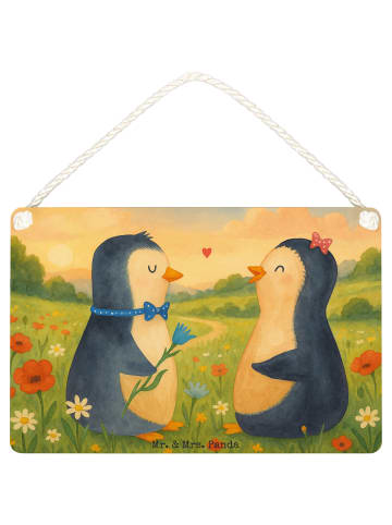 Mr. & Mrs. Panda Türschild Pinguin Pärchen Design ohne Spruch in Weiß