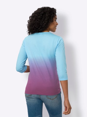 Sieh an! 3/4-Arm-Shirt in aqua-fuchsia-bedruckt
