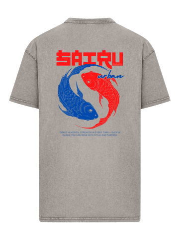 F4NT4STIC Oversize T-Shirt Koi Fish Oversize Japan Streetstyle in Asphalt