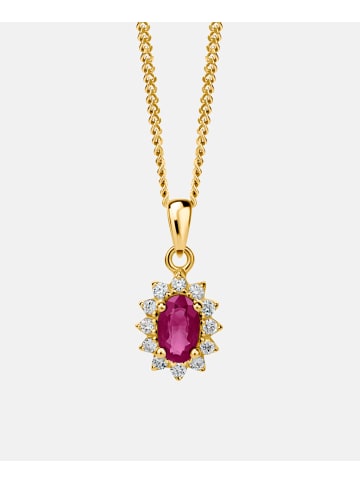 Diamant L'éternel Halskette aus 375 Gelbgold mit 0.31 Karat Diamant mit Rubin