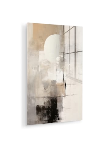 OnlyWow Acrylglasbild Abstrakte Kunst weiß schwarz
