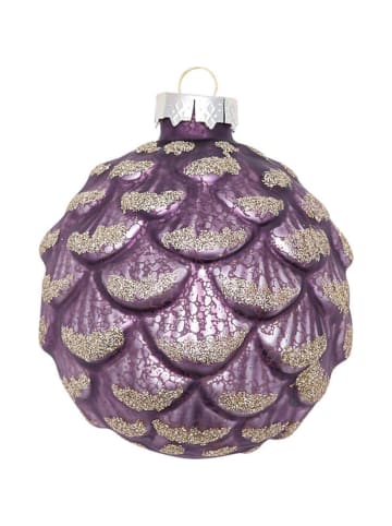 Greengate Weihnachtskugel Kiefernzapfen in Plum