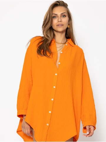 SASSYCLASSY Oversize Musselin Bluse in Orange
