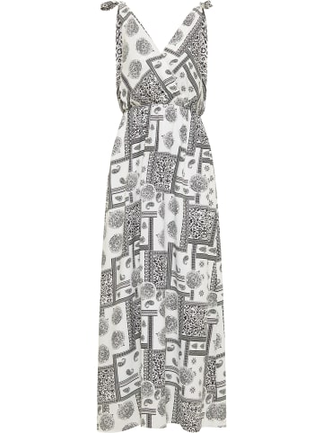 IZIA Damen Maxikleid in Weiss Schwarz