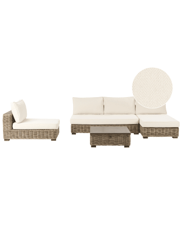 Beliani 4-tlg Lounge Set VARALLO in Weiß/Grau