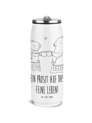 Mr. & Mrs. Panda sport trinkflasche Glühschwein Sause mit Spruch in Weiß