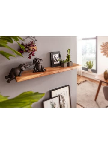 KADIMA DESIGN Wandregal mit Baumkante Massivholz 115 cm, Design Schweberegal