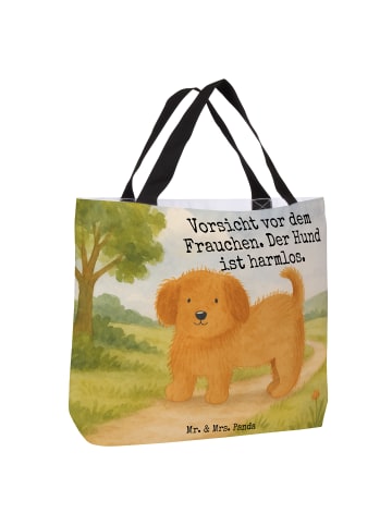 Mr. & Mrs. Panda Shopper Hund Flauschig Design mit Spruch in Weiß