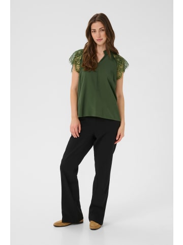 Cream Kurzarm-Bluse CRNola Straight fit in Rifle Green