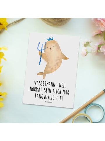 Mr. & Mrs. Panda Grußkarte Wassermann Unikat mit Spruch in Weiß