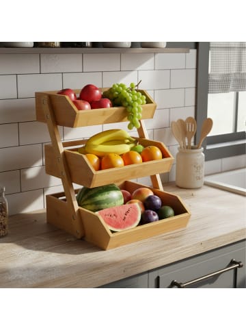 relaxdays Obst Etagere in Natur