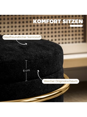 HOMCOM Aufbewahrungshocker-42L x 42B x 39H cm-Schwarz
