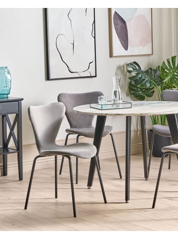 Beliani 2er-Set Esszimmerstuhl BOONVILLE in Grau/Schwarz