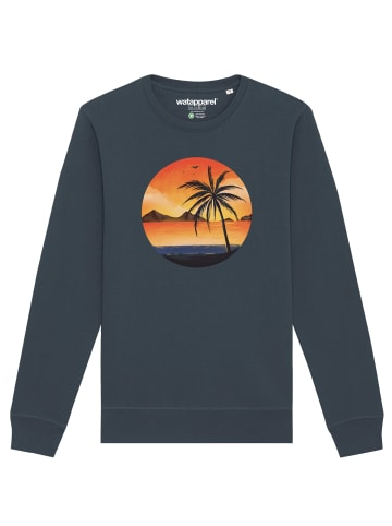wat? Apparel Sweatshirt Sunset on palm beach in India Ink Grey