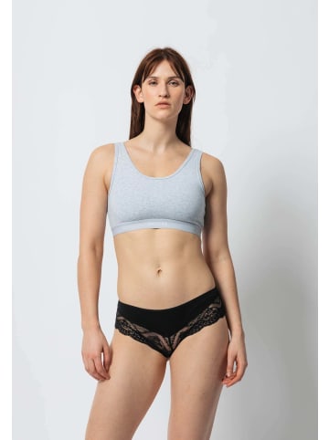 SNOCKS Hipster mit Spitze aus Bio-Baumwolle Mix (Weiß/Hellgrau/Schwarz) 3 Stück