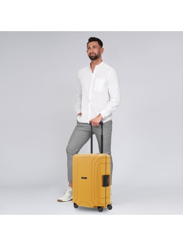Redolz Essentials 15 4-Rollen Kabinentrolley 55 cm mit Dreipunkt-Verschluss in dark yellow