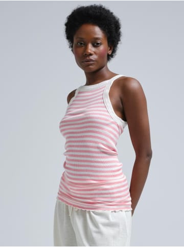 Seamless Basic Top Silky in Pink-Off-White