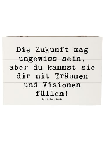 Mr. & Mrs. Panda Holzkiste Spruch Zukunftsplanung Ungewissheit a... in Weiß