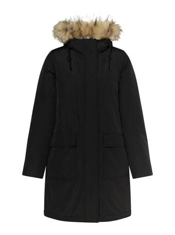 DreiMaster Klassik Damen Winterparka Mit Kunstfell in Schwarz