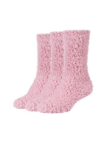camano Kuschelsocken cosy fuzzy 3er Pack warm & cozy in dusty rose
