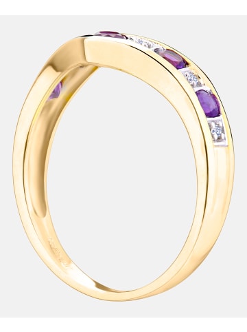 Diamant L'éternel Ring aus 375 Gelbgold mit Diamant mit Amethyst