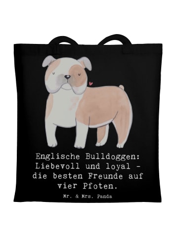 Mr. & Mrs. Panda Laptoptasche Englische Bulldogge Freunde mit Sp... in Schwarz
