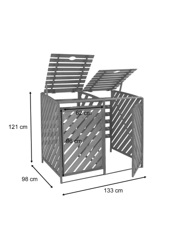 MCW XL 2er-/4er-Mülltonnenverkleidung J44, Grau