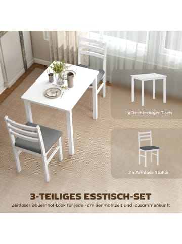 HOMCOM Essgruppe-80L x 60B x 74,5H cm-Weiß