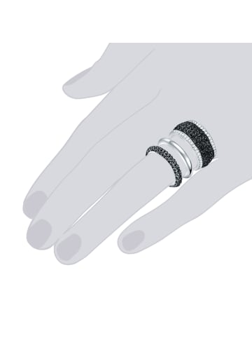 Lulu & Jane Ring Metall-Legierung verziert mit Kristallen von Swarovski® in silber