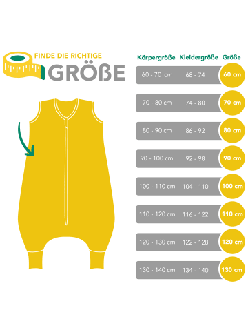 Schlummersack Schlafsack mit Füßen und umklappbaren Bündchen, 2.5 Tog in Grau