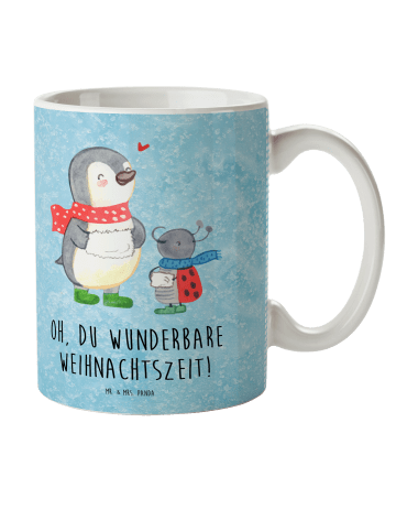 Mr. & Mrs. Panda Mehrwegbecher Smörle Winterzeit mit Spruch in Eisblau