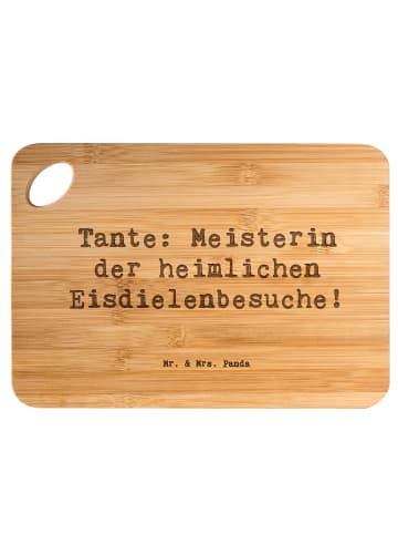 Mr. & Mrs. Panda Schneidebrett Spruch Tante Eisdielenmeisterin m... in Braun