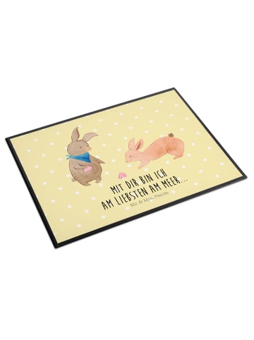Mr. & Mrs. Panda schreibtischunterlage Hasen Muschel mit Spruch in Gelb Pastell
