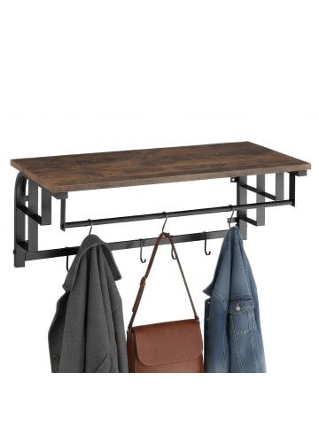 tectake Wandgarderobe Westwood 66 x 30 x 27 cm, Industrial Holz dunkel, rustikal