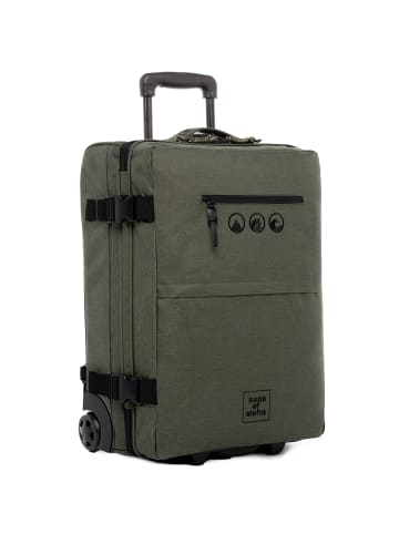SONS OF ALOHA 2in1 Handgepäckkoffer & Rucksack Backpacker Rucksack mit Rollen 3 in 1 Handgepäck  55 cm in grün