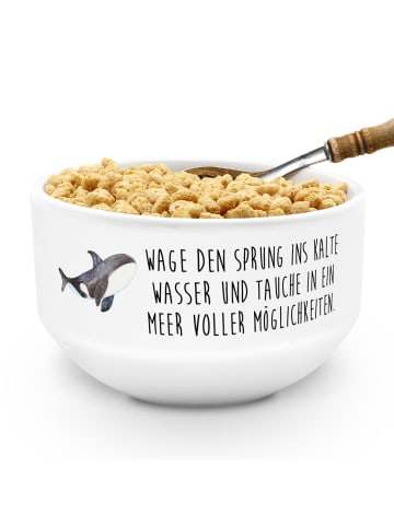 Mr. & Mrs. Panda Schüssel Orca mit Spruch in Weiß