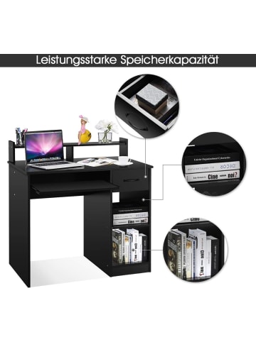 COSTWAY Computertisch in Schwarz