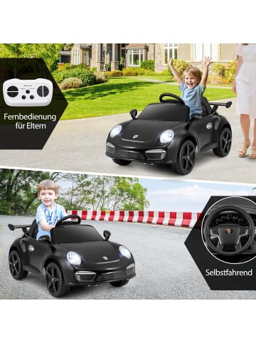 COSTWAY Kinder Elektroauto Porsche 12V ab 3 Jahren in Schwarz